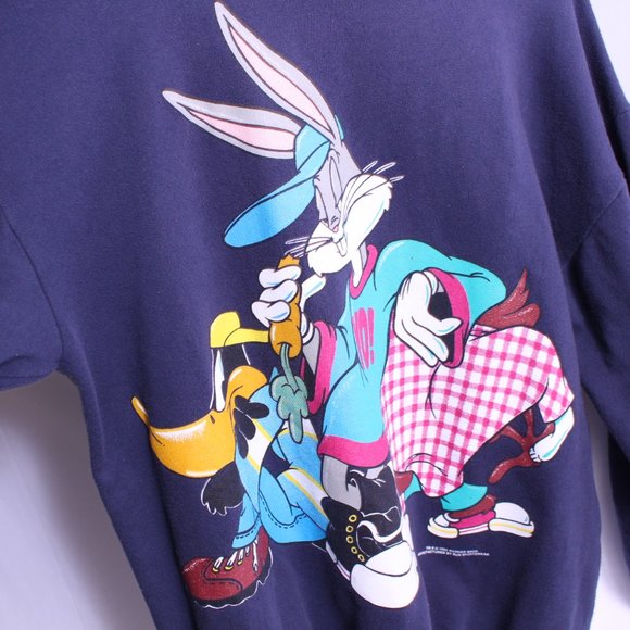 Vintage Bug Bunny Sweatshirt Daffy Duck Taz 1993XL - Picture 4 of 8